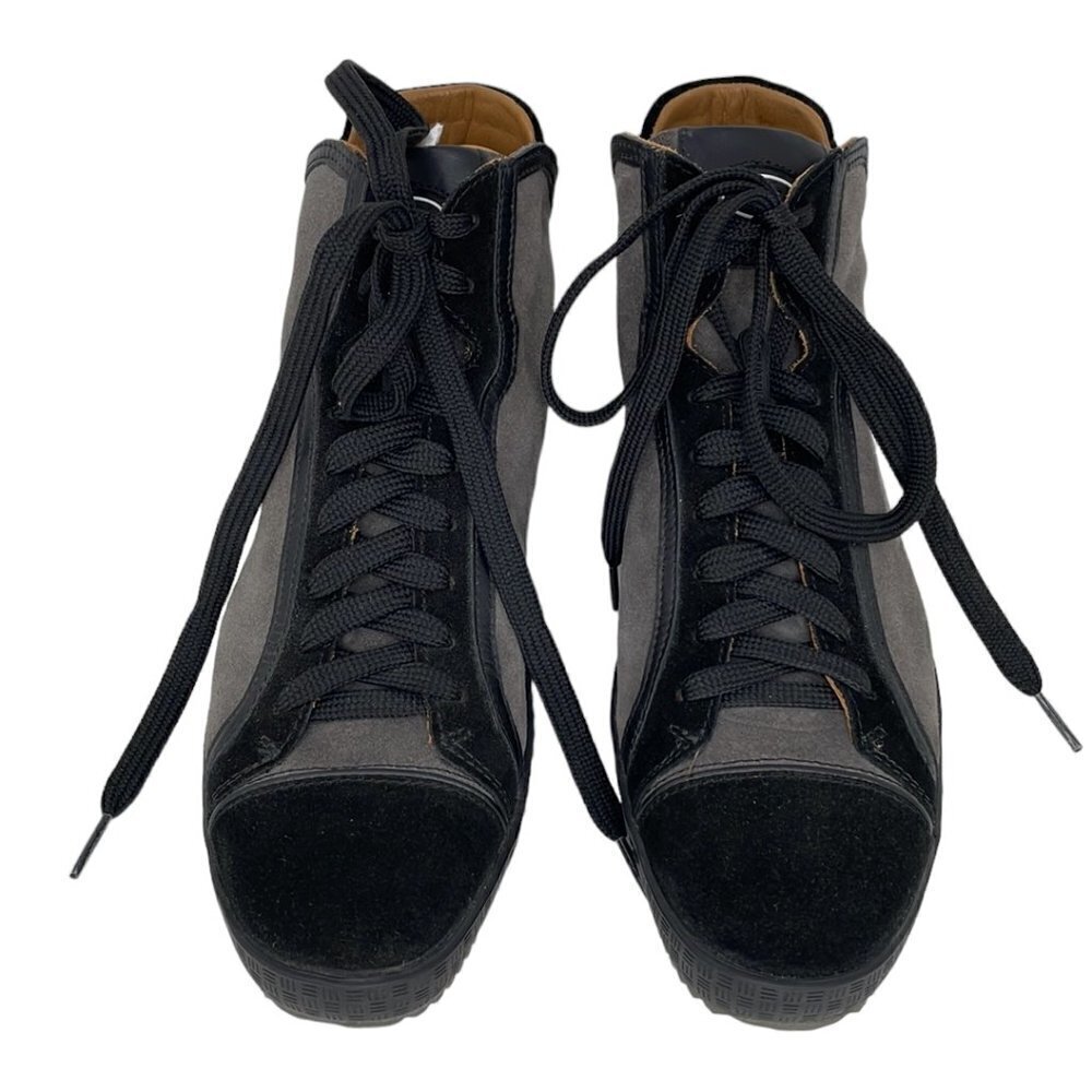 Alberto Guardiani Sneakers Shoes Gray Black Suede Leather Size 37